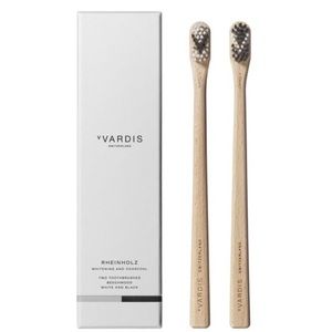 vVardis Luxury Swiss Toothbrushes (2) - beechwood black and white